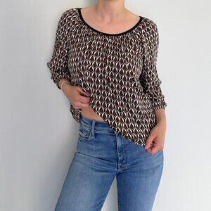 Michael Kors Geometric Print Rayon Blouse Size S/M